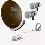 Fuba Sat Anlage 1 Teilnehmer - 2 Satelliten (z.B. Astra/Hotbird) | DAA 780 B Satellitenschüssel 80cm Alu braun (Testergebnis: ausgezeichnet)* + 2x Fuba Sat Anlage 1 Teilnehmer - 2 Satelliten (z.B. Astra/Hotbird) | DAA 780 B Satellitenschüssel 80cm Alu braun (Testergebnis: ausgezeichnet)* + 2x