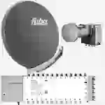 Fuba Sat Anlage 24 Teilnehmer | Satellitenschüssel Komplettset - DAA 850 A Alu Sat-Schüssel 85cm anthrazit + Fuba Quattro LNB + Fuba FMT524 Sat Mult Fuba Sat Anlage 24 Teilnehmer | Satellitenschüssel Komplettset - DAA 850 A Alu Sat-Schüssel 85cm anthrazit + Fuba Quattro LNB + Fuba FMT524 Sat Mult