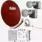 Fuba Sat Anlage 8 Teilnehmer - 2 Satelliten (z.B. Astra/Hotbird) | DAA 780 R Satellitenschüssel 80cm Alu rot (Testergebnis: ausgezeichnet)* + 2x LNB Fuba Sat Anlage 8 Teilnehmer - 2 Satelliten (z.B. Astra/Hotbird) | DAA 780 R Satellitenschüssel 80cm Alu rot (Testergebnis: ausgezeichnet)* + 2x LNB