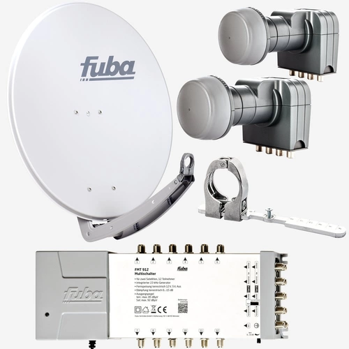 Fuba Sat Anlage 12 Teilnehmer - 2 Satelliten (z.B. Astra/Hotbird) | DAA 780 G Satellitenschüssel 80cm Alu hellgrau (Testergebnis: ausgezeichnet)* Fuba Sat Anlage 12 Teilnehmer - 2 Satelliten (z.B. Astra/Hotbird) | DAA 780 G Satellitenschüssel 80cm Alu hellgrau (Testergebnis: ausgezeichnet)*