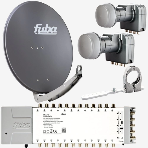 Fuba Sat Anlage 24 Teilnehmer - 2 Satelliten (z.B. Astra/Hotbird) | DAA 780 A Satellitenschüssel 80cm Alu anthrazit (Testergebnis: ausgezeichnet)* Fuba Sat Anlage 24 Teilnehmer - 2 Satelliten (z.B. Astra/Hotbird) | DAA 780 A Satellitenschüssel 80cm Alu anthrazit (Testergebnis: ausgezeichnet)*
