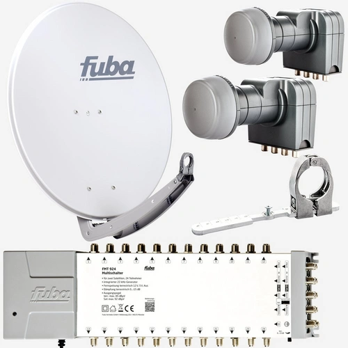 Fuba Sat Anlage 24 Teilnehmer - 2 Satelliten (z.B. Astra/Hotbird) | DAA 780 G Satellitenschüssel 80cm Alu hellgrau (Testergebnis: ausgezeichnet)* Fuba Sat Anlage 24 Teilnehmer - 2 Satelliten (z.B. Astra/Hotbird) | DAA 780 G Satellitenschüssel 80cm Alu hellgrau (Testergebnis: ausgezeichnet)*