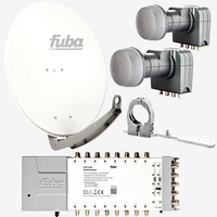 Fuba Sat Anlage 16 Teilnehmer - 2 Satelliten (z.B. Astra/Hotbird) | DAA 780 W Satellitenschüssel 80cm Alu weiß (Testergebnis: ausgezeichnet)* + 2x Fuba Sat Anlage 16 Teilnehmer - 2 Satelliten (z.B. Astra/Hotbird) | DAA 780 W Satellitenschüssel 80cm Alu weiß (Testergebnis: ausgezeichnet)* + 2x