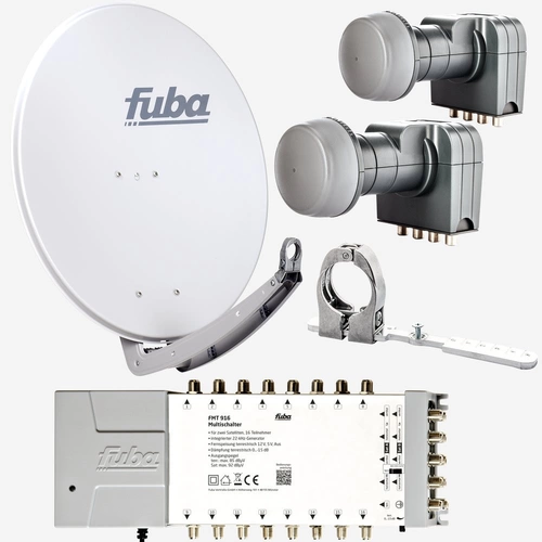 Fuba Sat Anlage 16 Teilnehmer - 2 Satelliten (z.B. Astra/Hotbird) | DAA 780 G Satellitenschüssel 80cm Alu hellgrau (Testergebnis: ausgezeichnet)* Fuba Sat Anlage 16 Teilnehmer - 2 Satelliten (z.B. Astra/Hotbird) | DAA 780 G Satellitenschüssel 80cm Alu hellgrau (Testergebnis: ausgezeichnet)*