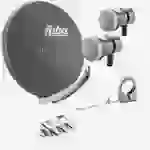 Fuba Sat Anlage 1 Teilnehmer - 2 Satelliten | Satellitenschüssel Komplettset - DAA 850 A Sat-Schüssel 85cm Alu anthrazit + 2x Single LNB 1 Teilnehme Fuba Sat Anlage 1 Teilnehmer - 2 Satelliten | Satellitenschüssel Komplettset - DAA 850 A Sat-Schüssel 85cm Alu anthrazit + 2x Single LNB 1 Teilnehme