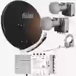 Fuba Sat Anlage 8 Teilnehmer - 2 Satelliten (z.B. Astra/Hotbird) | Satellitenschüssel Komplettset - DAA 850 B Sat-Schüssel 85cm Alu braun + 2x LNB Fuba Sat Anlage 8 Teilnehmer - 2 Satelliten (z.B. Astra/Hotbird) | Satellitenschüssel Komplettset - DAA 850 B Sat-Schüssel 85cm Alu braun + 2x LNB