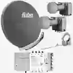 Fuba Sat Anlage 8 Teilnehmer - 2 Satelliten (z.B. Astra/Hotbird) | Satellitenschüssel Komplettset - DAA 850 A Sat-Schüssel 85cm Alu anthrazit + 2x Fuba Sat Anlage 8 Teilnehmer - 2 Satelliten (z.B. Astra/Hotbird) | Satellitenschüssel Komplettset - DAA 850 A Sat-Schüssel 85cm Alu anthrazit + 2x