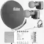 Fuba Sat Anlage 12 Teilnehmer - 2 Satelliten (z.B. Astra/Hotbird) | Satellitenschüssel Komplettset - DAA 850 A Sat-Schüssel 85cm Alu anthrazit + 2x Fuba Sat Anlage 12 Teilnehmer - 2 Satelliten (z.B. Astra/Hotbird) | Satellitenschüssel Komplettset - DAA 850 A Sat-Schüssel 85cm Alu anthrazit + 2x