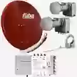 Fuba Sat Anlage 8 Teilnehmer - 2 Satelliten (z.B. Astra/Hotbird) | Satellitenschüssel Komplettset - DAA 850 R Sat-Schüssel 85cm Alu rot + 2x LNB + Fuba Sat Anlage 8 Teilnehmer - 2 Satelliten (z.B. Astra/Hotbird) | Satellitenschüssel Komplettset - DAA 850 R Sat-Schüssel 85cm Alu rot + 2x LNB +