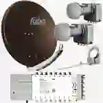 Fuba Sat Anlage 16 Teilnehmer - 2 Satelliten (z.B. Astra/Hotbird) | Satellitenschüssel Komplettset - DAA 850 B Sat-Schüssel 85cm Alu braun + 2x LNB Fuba Sat Anlage 16 Teilnehmer - 2 Satelliten (z.B. Astra/Hotbird) | Satellitenschüssel Komplettset - DAA 850 B Sat-Schüssel 85cm Alu braun + 2x LNB