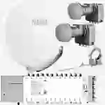 Fuba Sat Anlage 24 Teilnehmer - 2 Satelliten (z.B. Astra/Hotbird) | Satellitenschüssel Komplettset - DAA 850 W Sat-Schüssel 85cm Alu weiß + 2x LNB Fuba Sat Anlage 24 Teilnehmer - 2 Satelliten (z.B. Astra/Hotbird) | Satellitenschüssel Komplettset - DAA 850 W Sat-Schüssel 85cm Alu weiß + 2x LNB