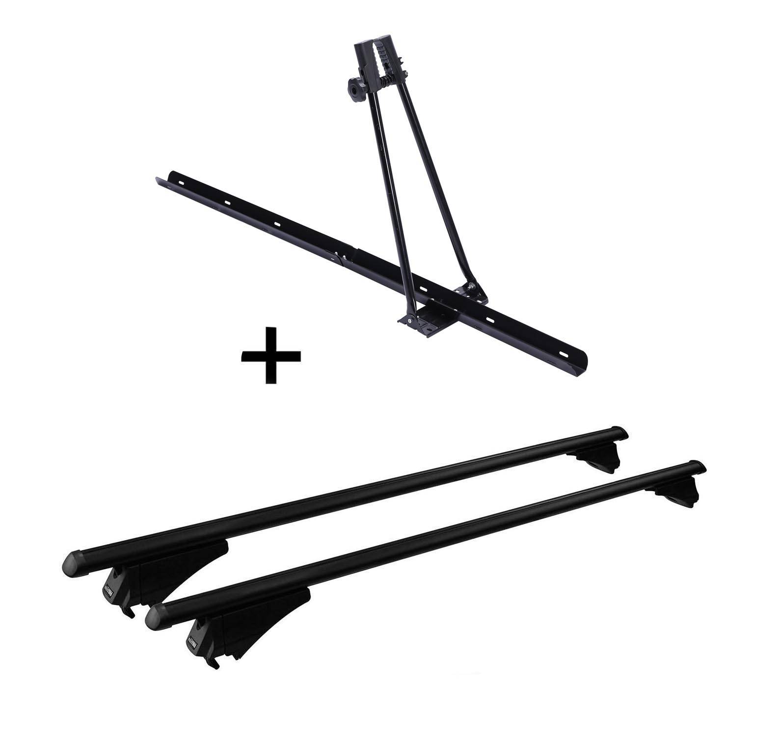 Fahrradträger ORION + Dachträger Tiger Relingträger kompatibel mit für Audi Q3 (F3) ab 18