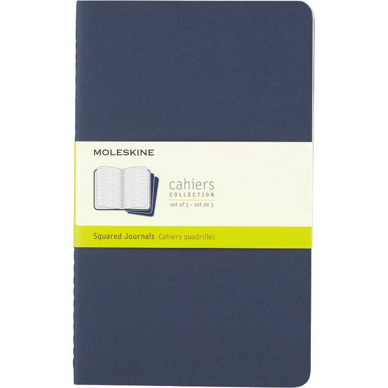 Notizheft Cahier L A5 13x21cm VE=3 Stück kariert schwarz