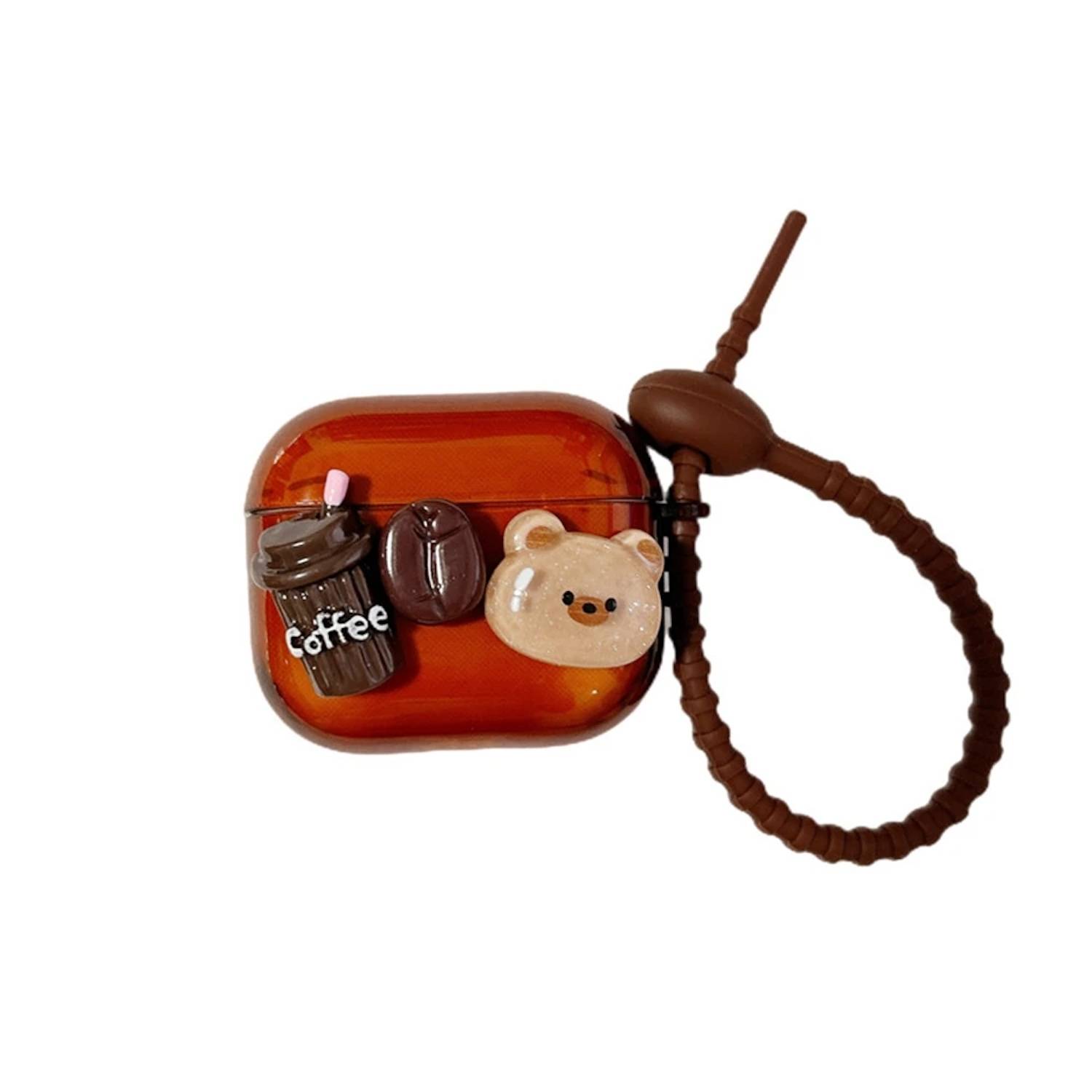 Für Apple AirPods 3 Cartoon 3D Design Kaffee Bär Schutzhülle Cover