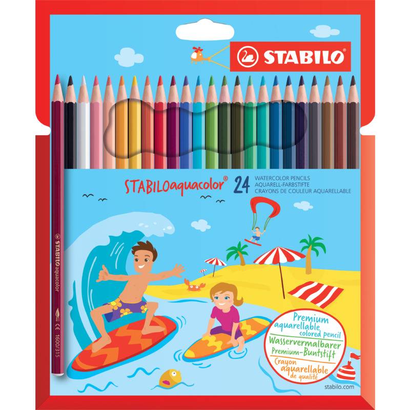 STABILO Aquarell-Buntstift aquacolor, 24er Etui