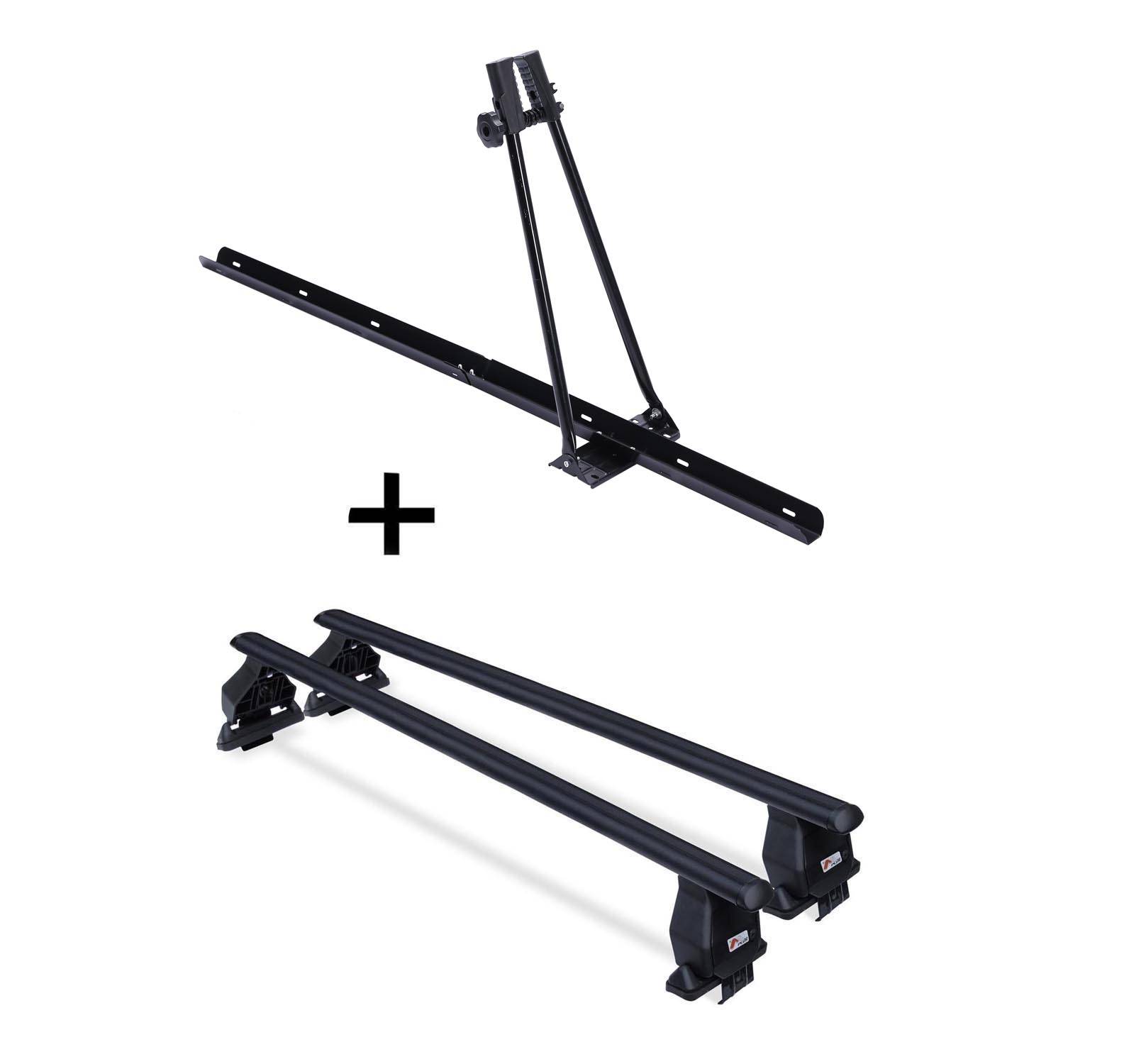 Fahrradträger ORION + Dachträger Menabo Tema Stahl kompatibel mit Chrysler 300C (Kombi 5 Türer) 2005-2011