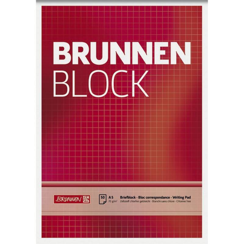 Briefblock DIN A5, Brunnen kariert