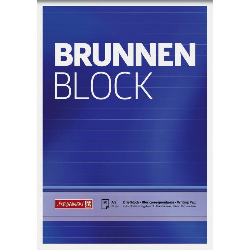Briefblock DIN A5, Brunnen liniert