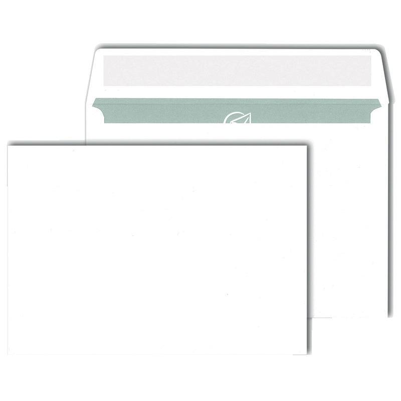 Briefumschlag DIN C6, 114 x 162 mm, haftklebend, weiß, 80 g/m², grauer Innendruc