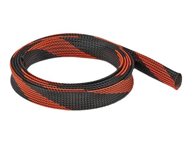 Delock Geflechtschlauch - dehnbar - 2 m - Schwarz - Rot