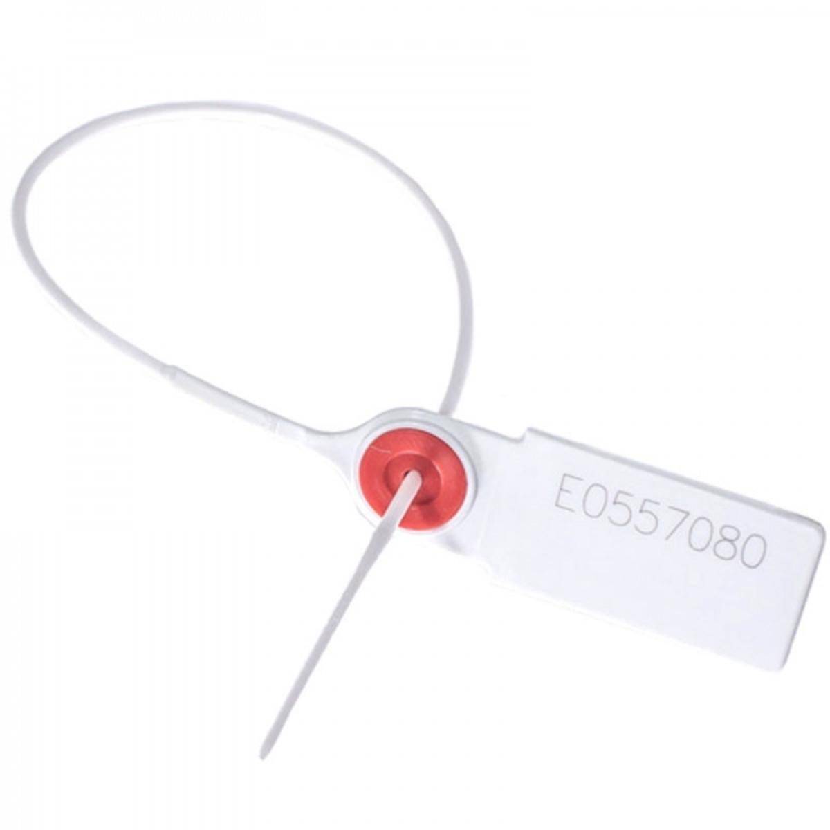 FastLock XL Durchziehplombe, Nylon, Rot, 2 mm Durchmesser x 300 mm (Nutzlänge), Aufdruck: Fortlaufende Nummer (100 Stück)