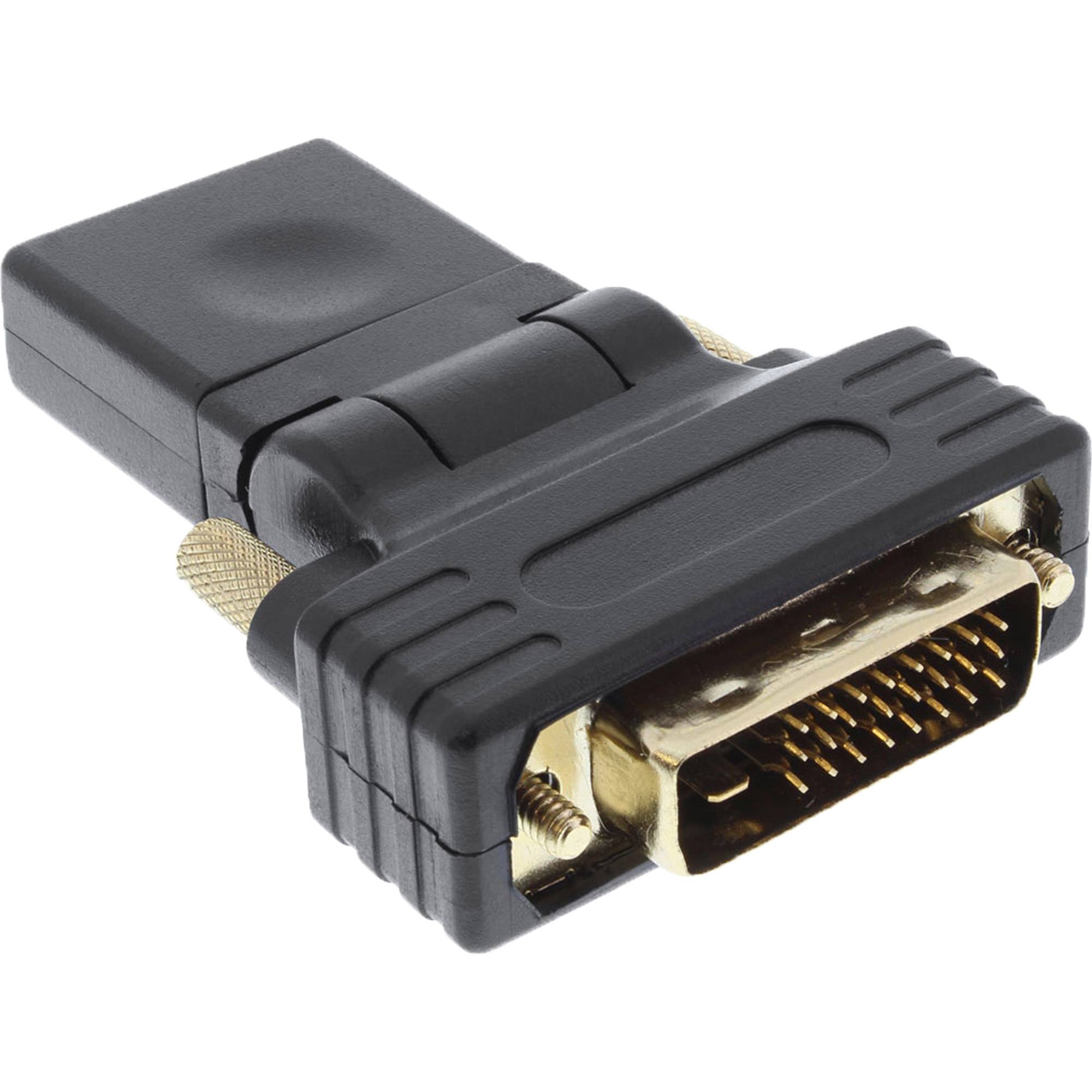 INLINE - HDMI-DVI Adapter - HDMI Buchse auf DVI Stecker - flexibler Winkel - 4K2K