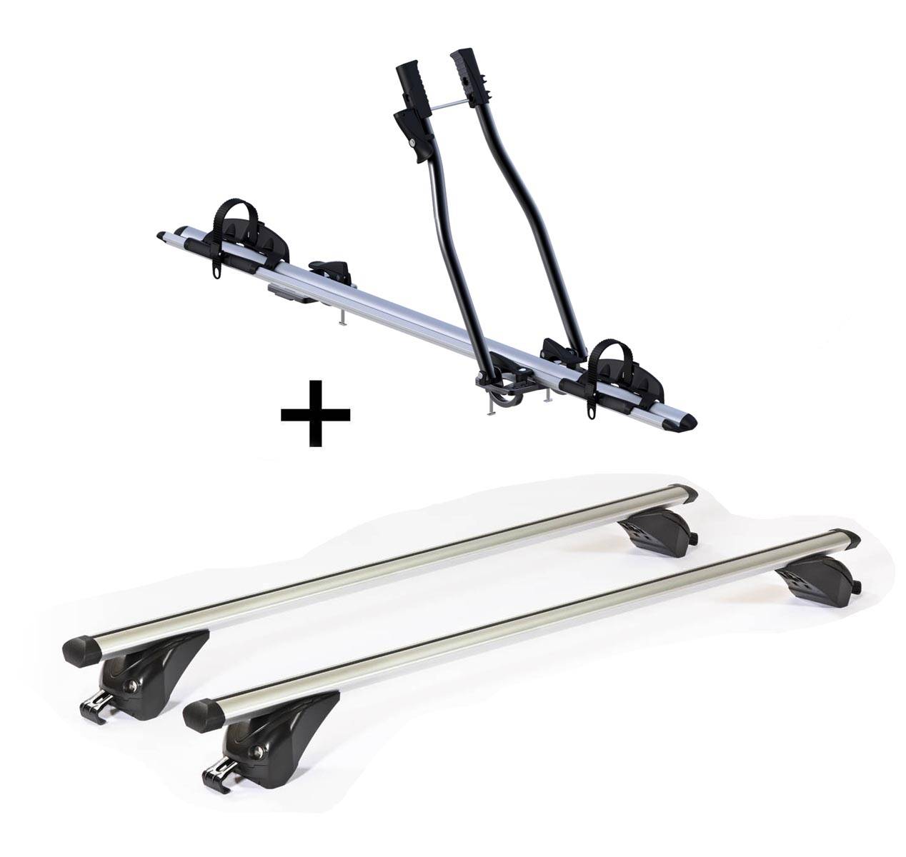 Fahrradträger SAGITTAR + Dachträger/Relingträger VDP KING2 kompatibel mit für Audi A6 (4F/C6) Avant (5 Türer) 4-11