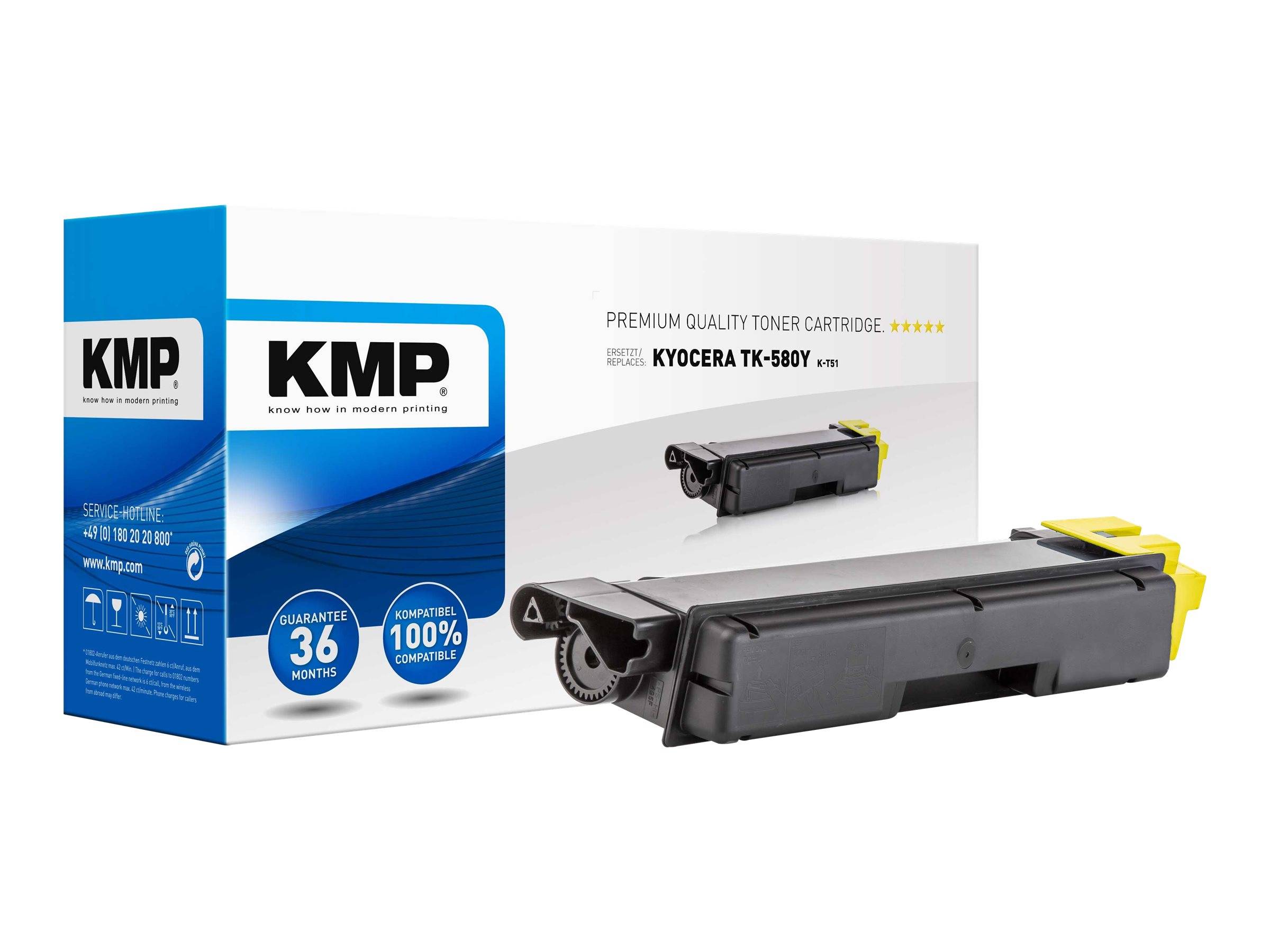 KMP K-T51 - 50 g - Gelb - kompatibel - Tonerpatrone (Alternative zu: Kyocera TK-580Y)