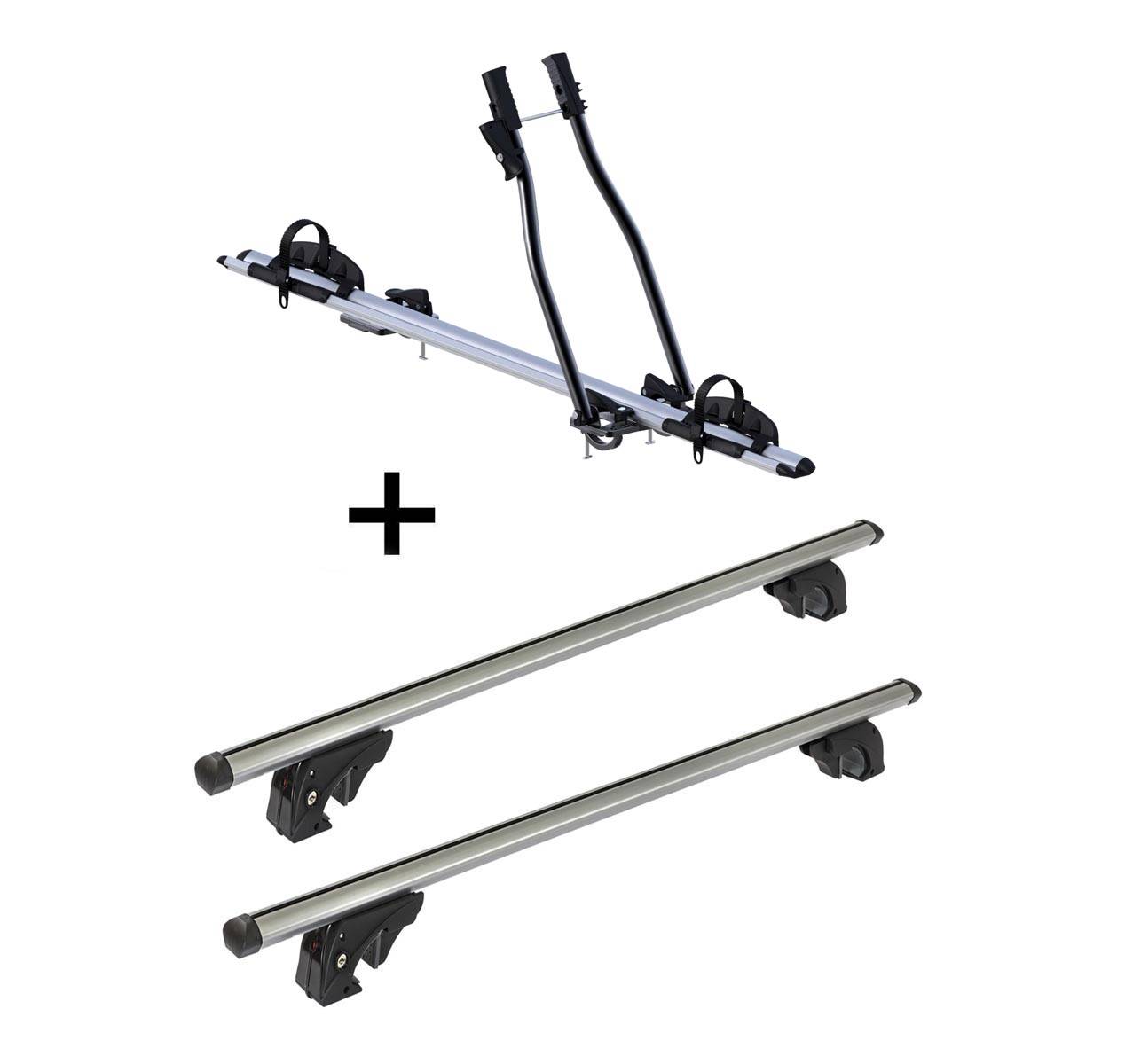 Fahrradträger SAGITTAR + Dachträger/Relingträger VDP LION1 kompatibel mit für Ssangyong XLV (5 Türer) ab 16
