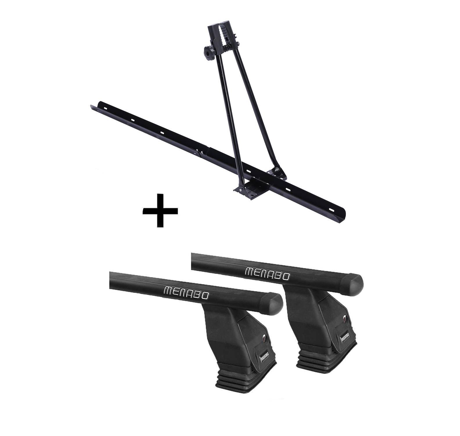 Fahrradträger ORION + Dachträger Menabo Tema Stahl kompatibel mit für Peugeot Partner Tepee (Hochdachkombi) 2008-2015