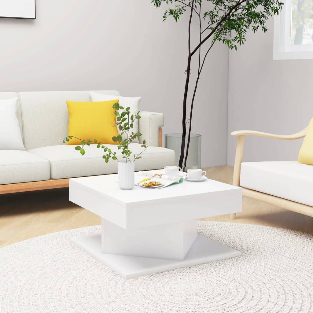 vidaXL Couchtisch Weiß 57x57x30 cm Holzwerkstoff