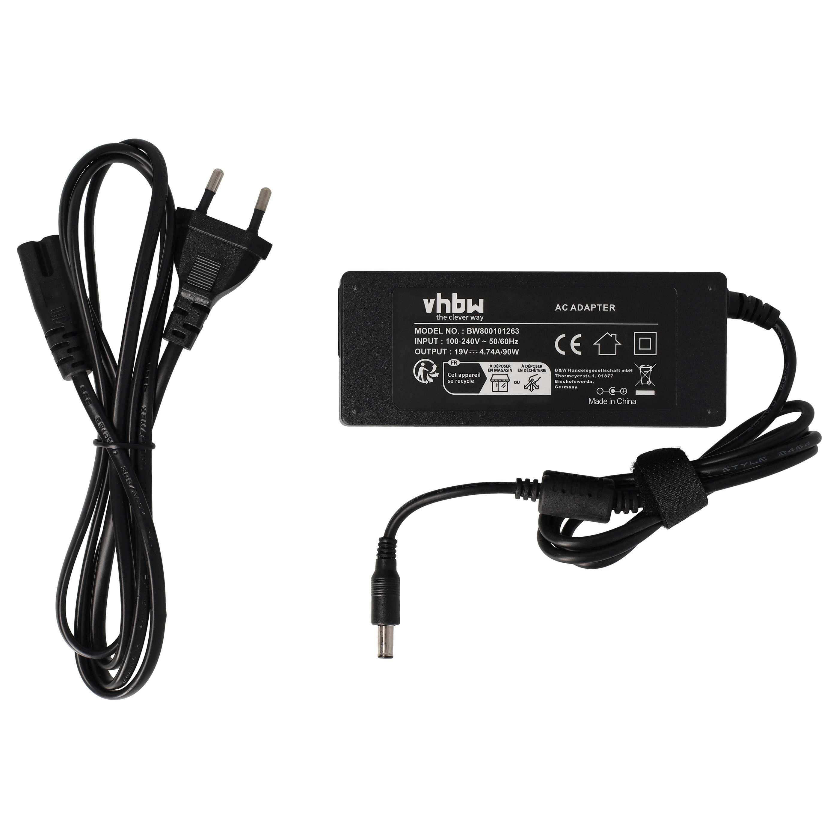 vhbw Netzteil kompatibel mit Samsung GT8850, GT8850XT, GT8850XTD, GT8900, GT8900DXV, GT8900XTR, GT8910 Notebook, 90 W
