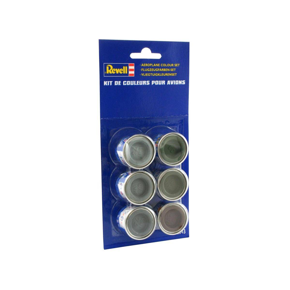 Revell Modellbau-Farbe auf Kunstharzbasis,Flugzeugfarben-Set (6x14ml Email Farbe