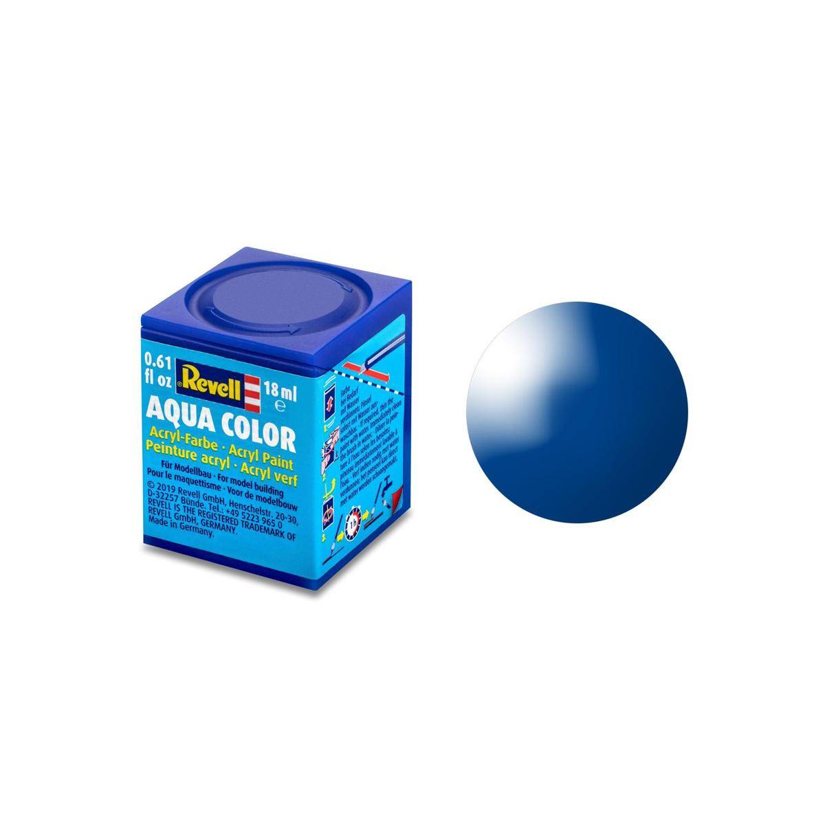 Modellbau-Farbe auf Wasserbasis, blau glänzend, RAL 5005, 18 ml