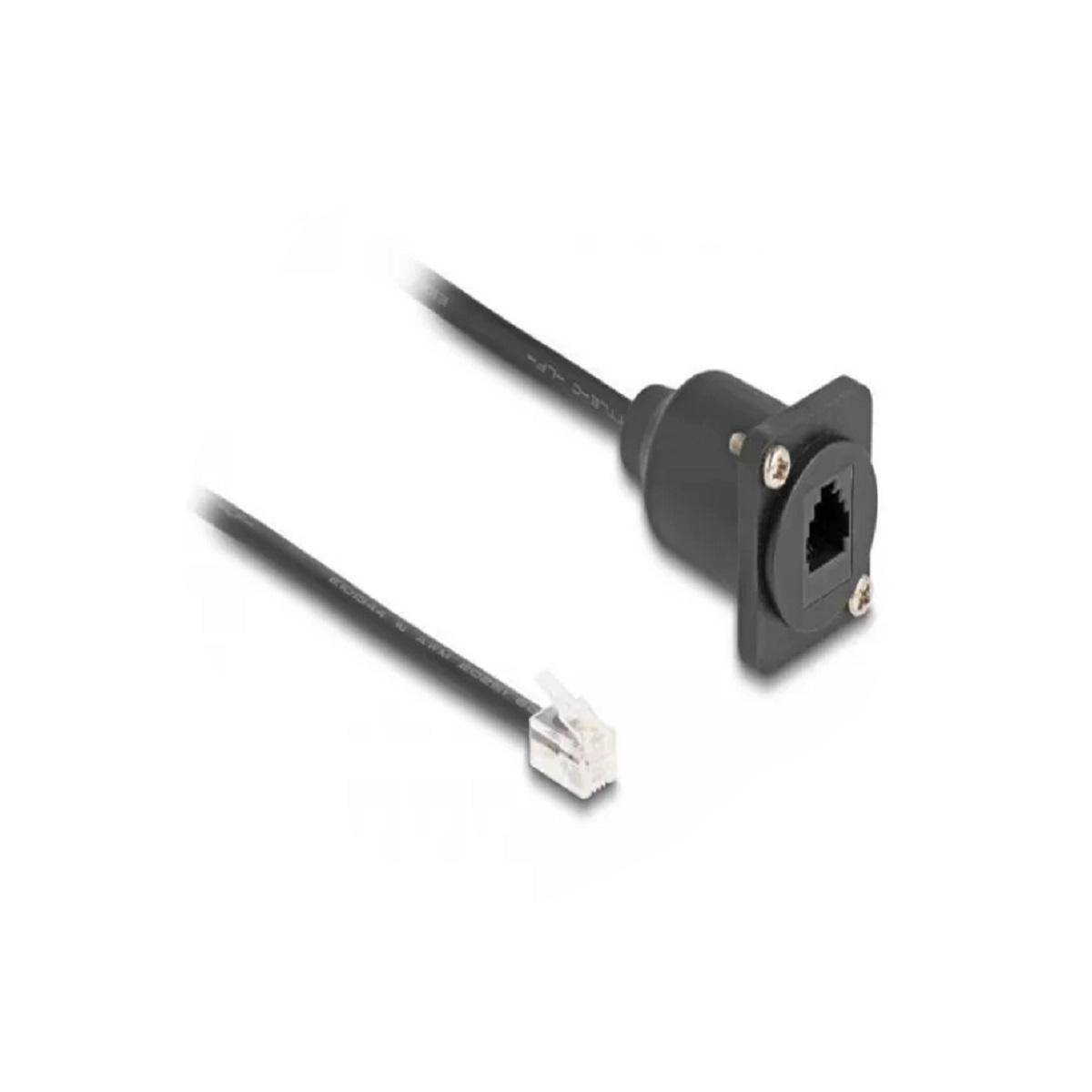Delock Telefonverlängerungskabel - RJ-10 (M) - zu RJ-10 (W) schraubbar - 30 cm -