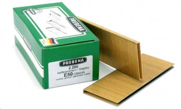 Prebena E Klammern 50mm verzinkt BeA Paslode Schneider Würth 90 Senco L KL-12 2,2M