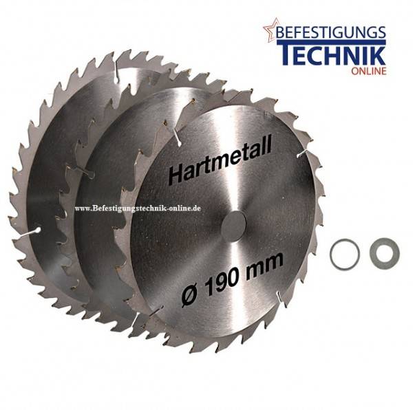 Kreissägeblätter Ø190 x 30mm 3er Set für universellen Einsatz