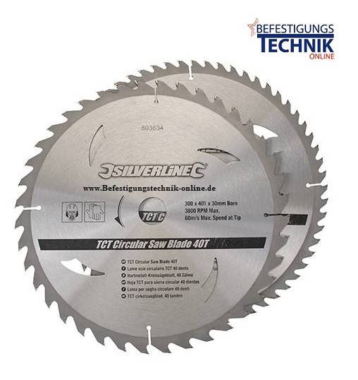 Kreissägeblätter Ø300 x 30mm 2er Set für universellen Einsatz