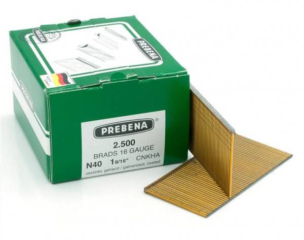 Stauchkopfnägel 40mm verzinkt Nägel Prebena N Paslode F16 Makita DBN600Z Haubold SKN16 BR-04 2,5M P
