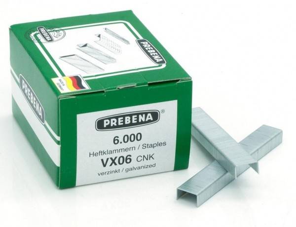 Prebena Klammern VX06 CNK verzinkt 6,0mm für AEG BeA Bosch Novus Typ 53 Rapid R53 KL-50 6M