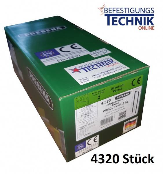 Prebena Klammern WD-50CSV 50mm verzinkt 4C-WD75 Makita AT2550A Haubold BK 2550 PN 2550 KL-54 4,32M P