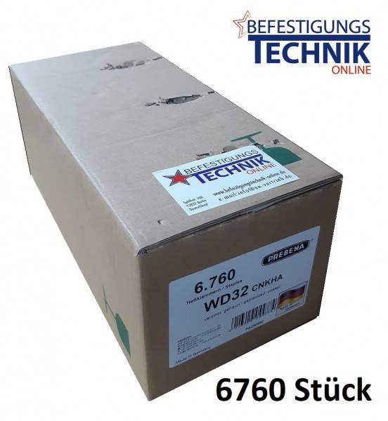 Prebena Klammern WD-32CNK 32mm verzinkt 4C-WD75 Makita AT2550A Haubold BK 2532 PN 2550 KL-54 6,76M P