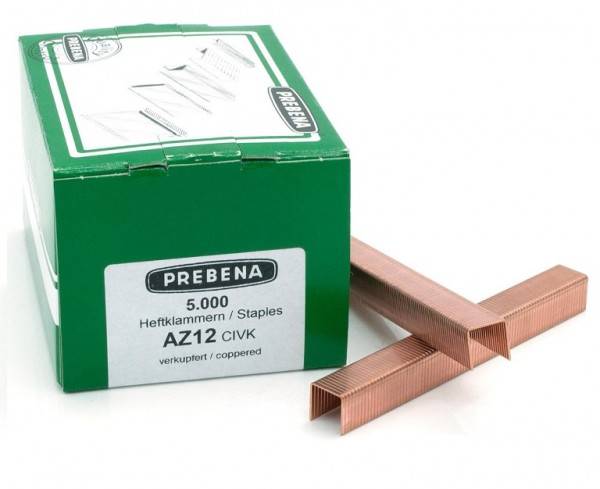 Prebena Klammern AZ12CIVK 12mm verkupfert für Matrizenhefter 1A-AZ16BNH 1A-AZ25BNH KL-63 5M