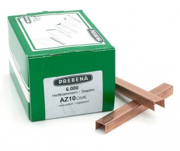 Prebena Klammern AZ10CIVK 10mm verkupfert für Matrizenhefter 1A-AZ16BNH KL-63 6M