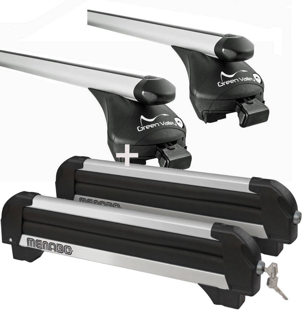 Skiträger ICEBERG 4 Paar Ski + Relingträger Quick XL kompatibel mit für VW Touran ab 2015