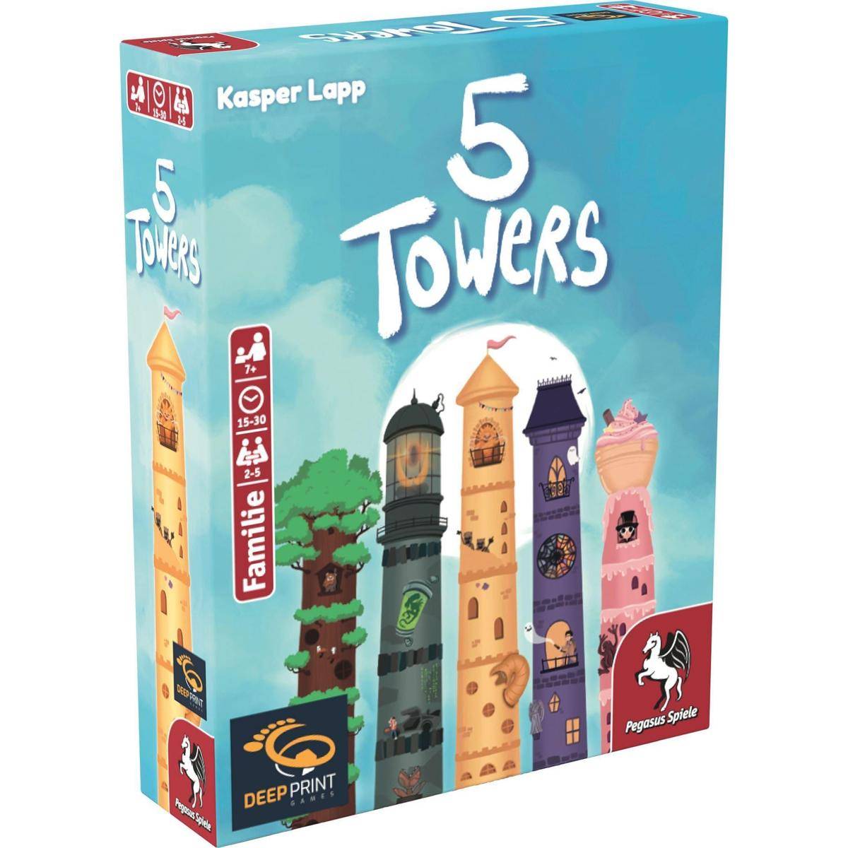 5 Towers, Kartenspiel, für 2-5 Spieler, ab 7 Jahren (DE-Ausgabe)