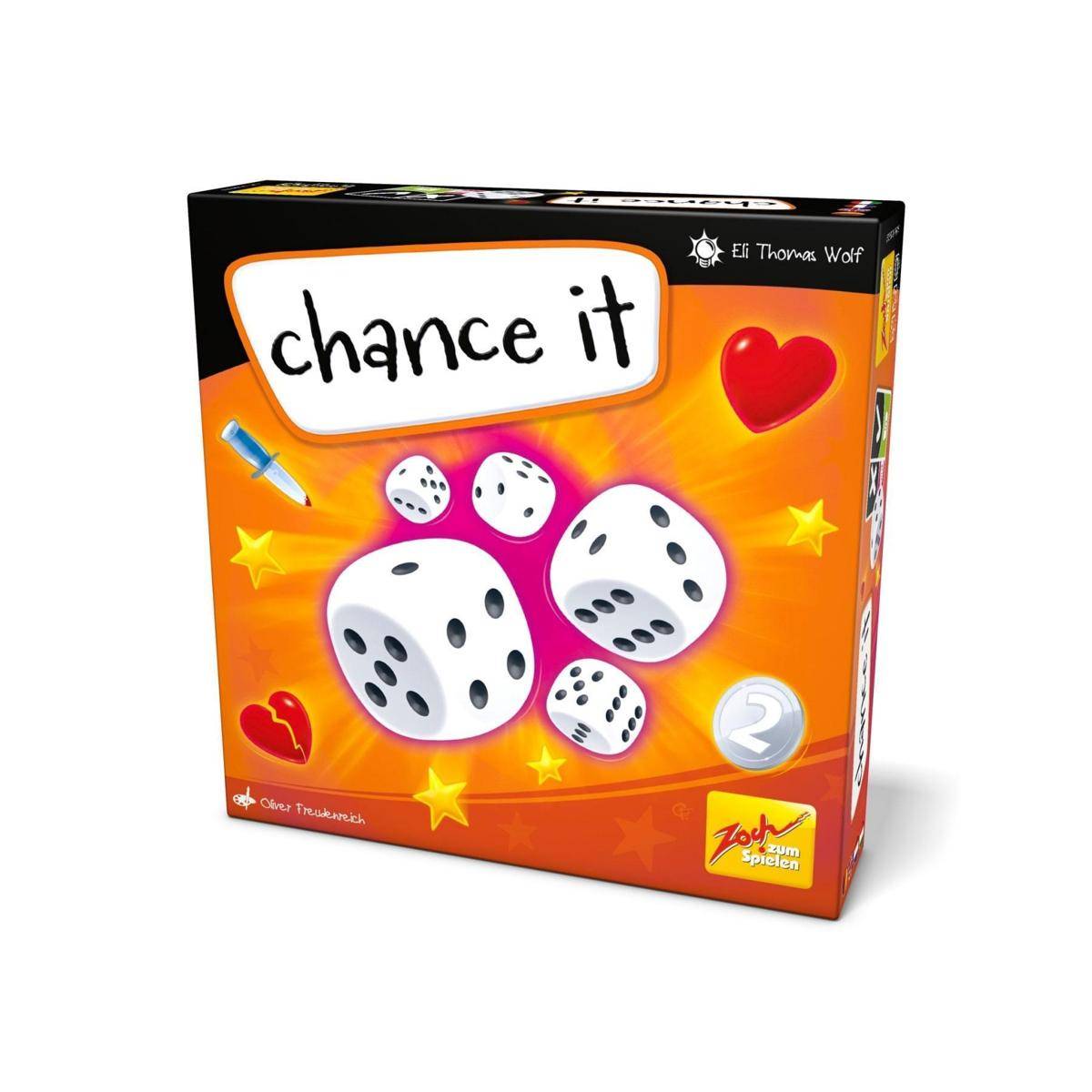 Chance it!, Brettspiel, für 3-6 Spieler, ab 10 Jahren (DE-Ausgabe)