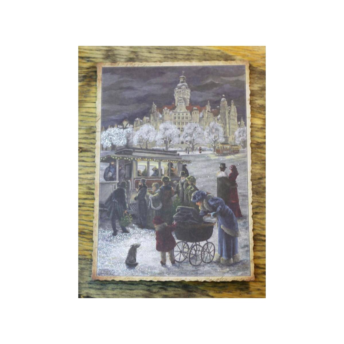 5036 - Postkarte Winterausflug (mit Glimmer)