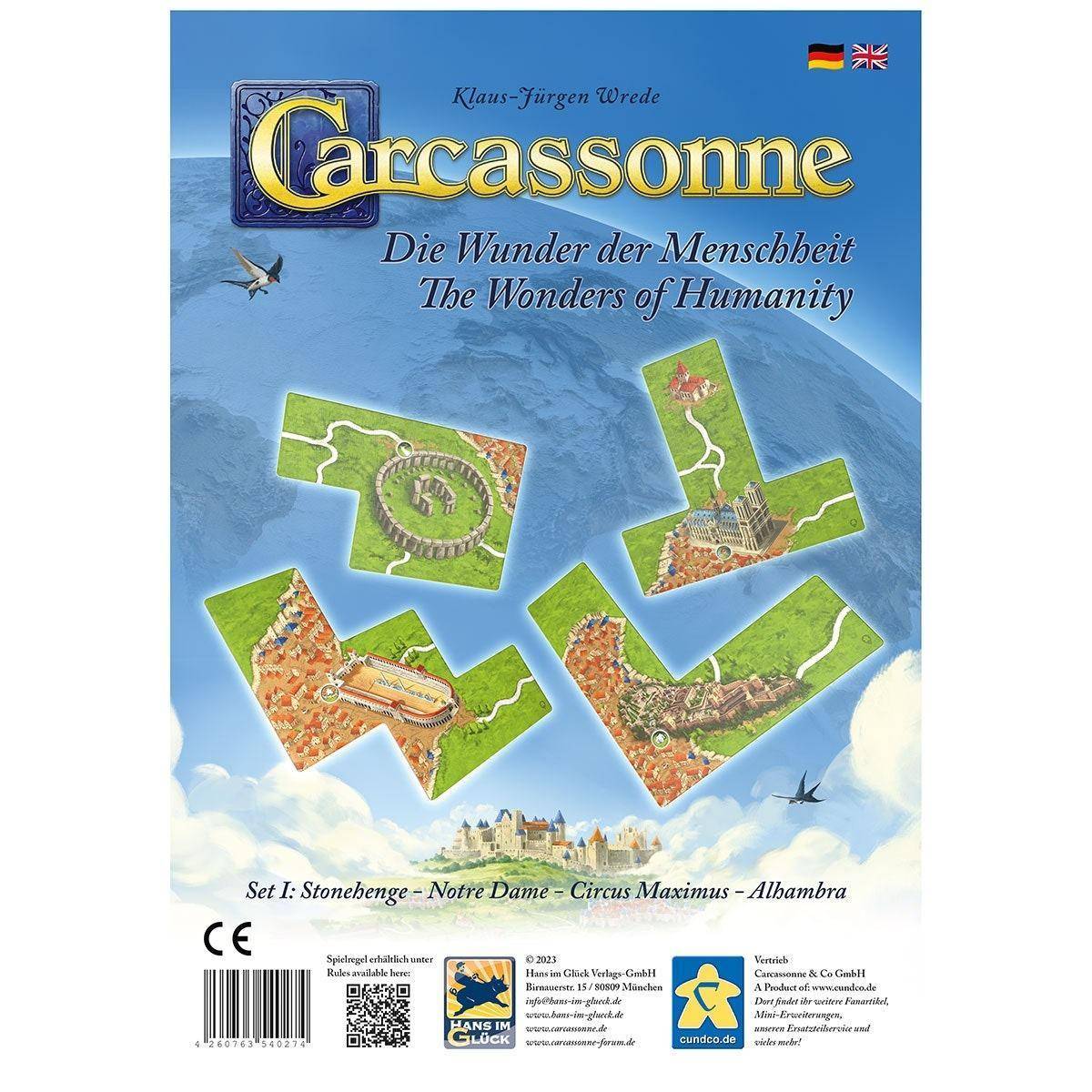 Carcassonne  Die Wunder der Menschheit, Brettspiel, für 2-5 Spieler, ab 7 Jahre