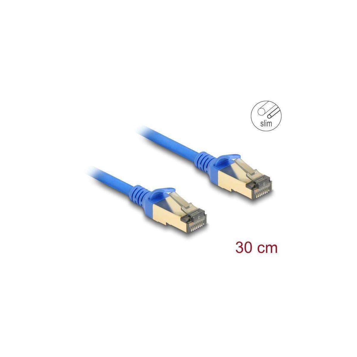 Delock Patch-Kabel - RJ-45 (M) zu RJ-45 (M) - 30 cm - 4.9 mm - F/FTP - CAT 8.1 -